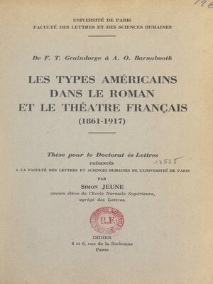 cover image of De F. T. Graindorge à A. O. Barnabooth